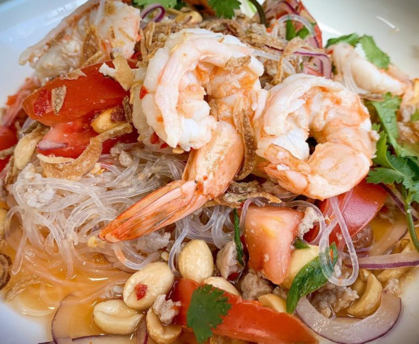 Seafood glass noodles at Pomelo